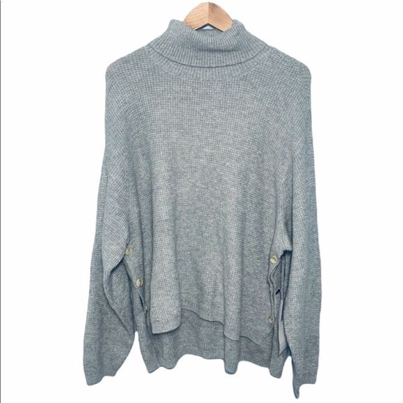 NWT 1. State Side Button Waffle Weave Turtleneck - Picture 8 of 14